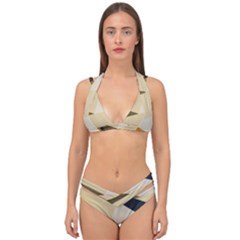 Fabric Textile Texture Abstract Double Strap Halter Bikini Set by Sapixe