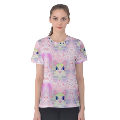 Kitty Drip Women s Cotton Tee by G33kChiq