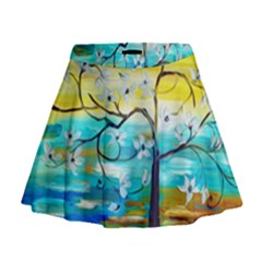 Oil Painting Tree Flower Mini Flare Skirt by Sapixe