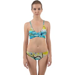 Oil Painting Tree Flower Wrap Around Bikini Set by Sapixe