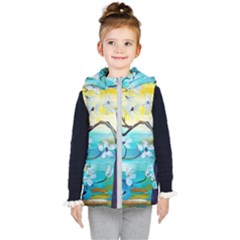 Oil Painting Tree Flower Kid s Hooded Puffer Vest by Sapixe