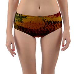 Fabric Textile Texture Abstract Reversible Mid-waist Bikini Bottoms by Sapixe