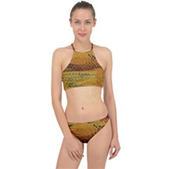 Fabric Textile Texture Abstract Racer Front Bikini Set