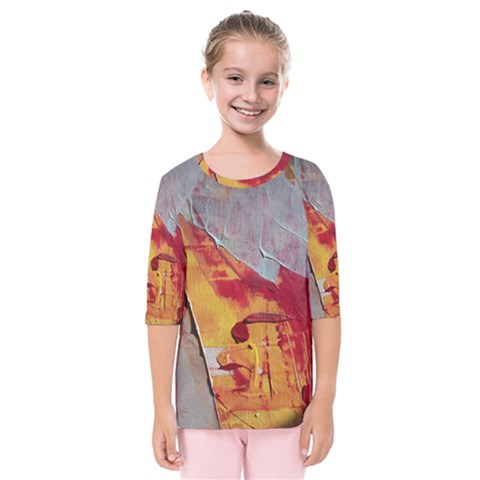 Painting Macro Color Oil Paint Kids  Quarter Sleeve Raglan Tee by Sapixe