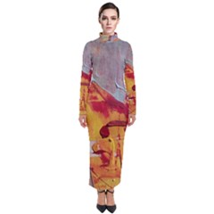 Painting Macro Color Oil Paint Turtleneck Maxi Dress by Sapixe