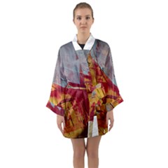 Painting Macro Color Oil Paint Long Sleeve Kimono Robe by Sapixe