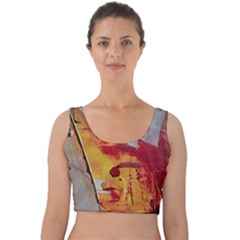 Painting Macro Color Oil Paint Velvet Crop Top by Sapixe