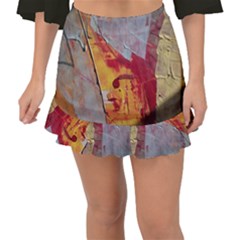 Painting Macro Color Oil Paint Fishtail Mini Chiffon Skirt by Sapixe