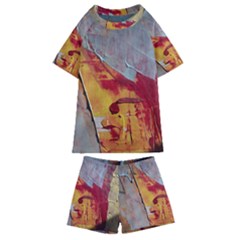 Painting Macro Color Oil Paint Kids  Swim Tee And Shorts Set