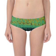 Green Fabric Textile Macro Detail Classic Bikini Bottoms by Sapixe