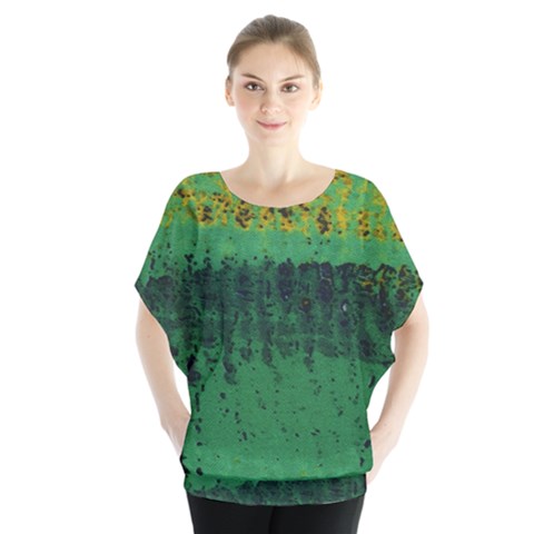 Green Fabric Textile Macro Detail Blouse by Sapixe