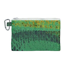 Green Fabric Textile Macro Detail Canvas Cosmetic Bag (medium) by Sapixe