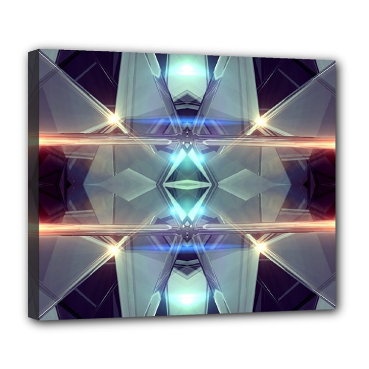 Abstract Glow Kaleidoscopic Light Deluxe Canvas 24  x 20  