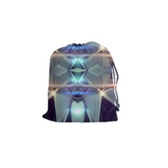 Abstract Glow Kaleidoscopic Light Drawstring Pouches (small)  by Sapixe