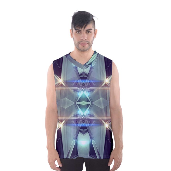 Abstract Glow Kaleidoscopic Light Men s Basketball Tank Top