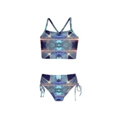 Abstract Glow Kaleidoscopic Light Girls  Tankini Swimsuit by Sapixe