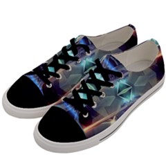 Abstract Glow Kaleidoscopic Light Men s Low Top Canvas Sneakers by Sapixe