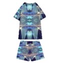 Abstract Glow Kaleidoscopic Light Kids  Swim Tee and Shorts Set View2