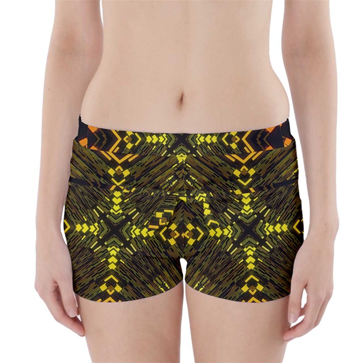 Abstract Glow Kaleidoscopic Light Boyleg Bikini Wrap Bottoms