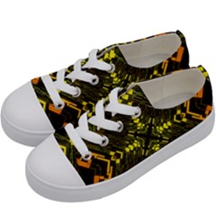 Abstract Glow Kaleidoscopic Light Kids  Low Top Canvas Sneakers by Sapixe