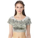 Pencil Drawing Drawing Port Short Sleeve Crop Top View1