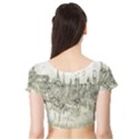 Pencil Drawing Drawing Port Short Sleeve Crop Top View2