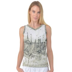 Pencil Drawing Drawing Port Women s Basketball Tank Top by Sapixe