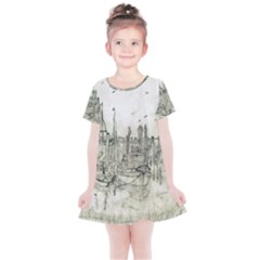 Pencil Drawing Drawing Port Kids  Simple Cotton Dress