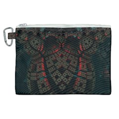 Fractal 3d Dark Red Abstract Canvas Cosmetic Bag (xl) by Sapixe