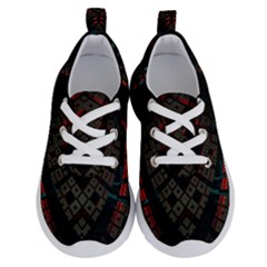 Fractal 3d Dark Red Abstract Running Shoes