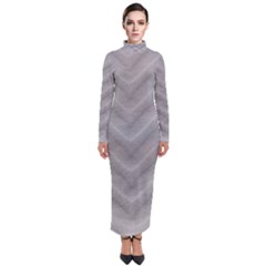 White Fabric Pattern Textile Turtleneck Maxi Dress by Sapixe