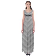 White Fabric Pattern Textile Empire Waist Maxi Dress by Sapixe