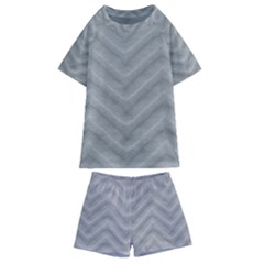 White Fabric Pattern Textile Kids  Swim Tee And Shorts Set