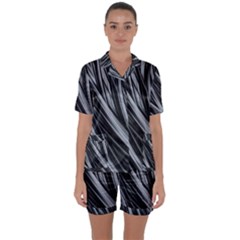 Fractal Mathematics Abstract Satin Short Sleeve Pyjamas Set by Sapixe