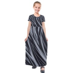 Fractal Mathematics Abstract Kids  Short Sleeve Maxi Dress by Sapixe