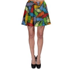 Colored Pencils Pens Paint Color Skater Skirt by Sapixe