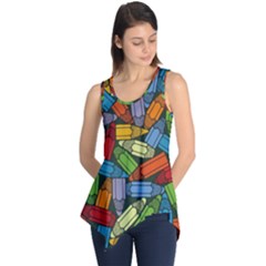 Colored Pencils Pens Paint Color Sleeveless Tunic by Sapixe