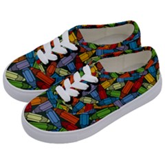 Colored Pencils Pens Paint Color Kids  Classic Low Top Sneakers by Sapixe