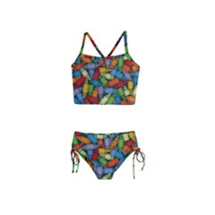 Colored Pencils Pens Paint Color Girls  Tankini Swimsuit