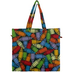 Colored Pencils Pens Paint Color Canvas Travel Bag