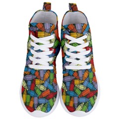 Colored Pencils Pens Paint Color Women s Lightweight High Top Sneakers