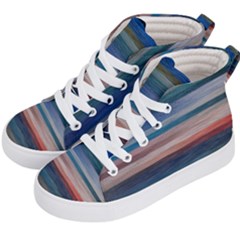 Background Horizontal Lines Kid s Hi-top Skate Sneakers by Sapixe