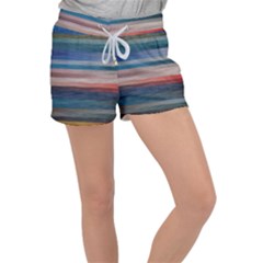 Background Horizontal Lines Women s Velour Lounge Shorts