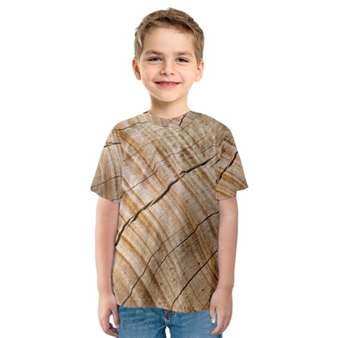 Abstract Brown Tree Timber Pattern Kids  Sport Mesh Tee by Sapixe