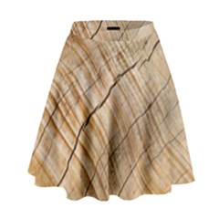 Abstract Brown Tree Timber Pattern High Waist Skirt