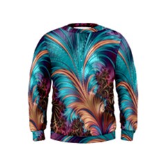 Feather Fractal Artistic Design Kids  Sweatshirt by Sapixe