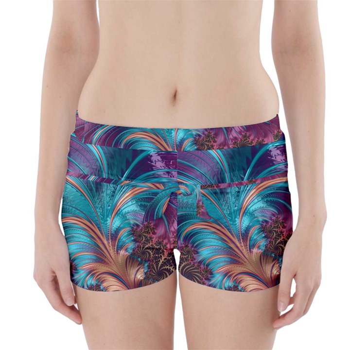 Feather Fractal Artistic Design Boyleg Bikini Wrap Bottoms