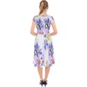 Lily Hand Painted Iris Cap Sleeve Front Wrap Midi Dress View2