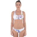 Lily Hand Painted Iris Cross Back Hipster Bikini Set View1