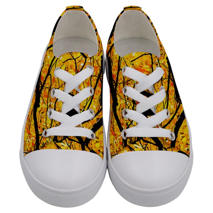 Golden Vein Kids  Low Top Canvas Sneakers